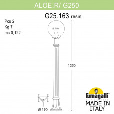 Садовый светильник-столбик FUMAGALLI ALOE`.R/G250 G25.163.000.VZF1R